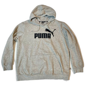 PUMA 1X Gray Logo Hoodie | Fleece Pullover